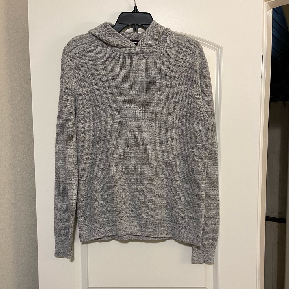 Gently Used Men’s size L grey Michael Kors sweater with hoodie